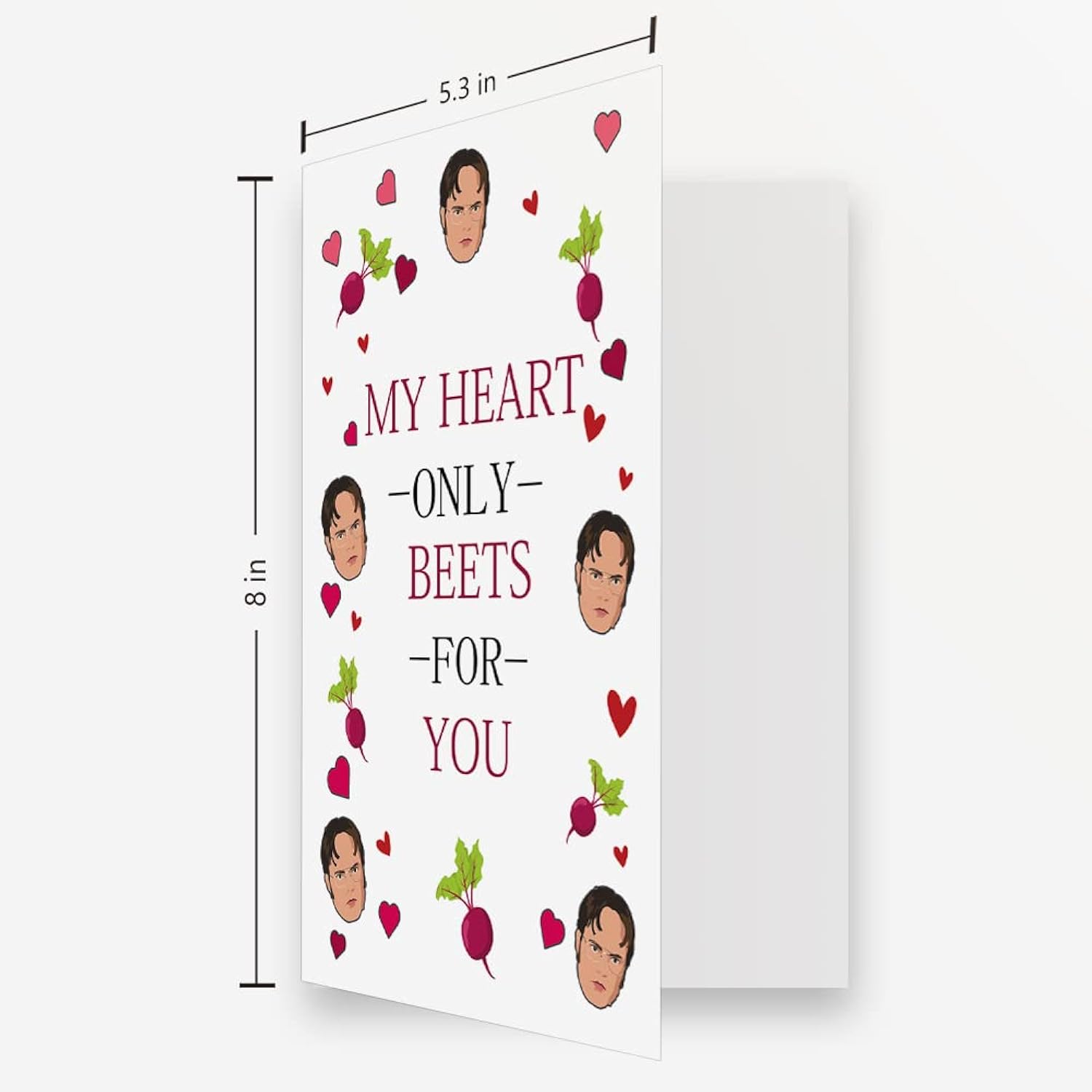 The Office Valentines Day Card For Him Her, Funny Dwight Valentines Gifts For Husband Wife, Best Birthday Gift For Boyfriend Girlfriend, My Heart Only Beets For You