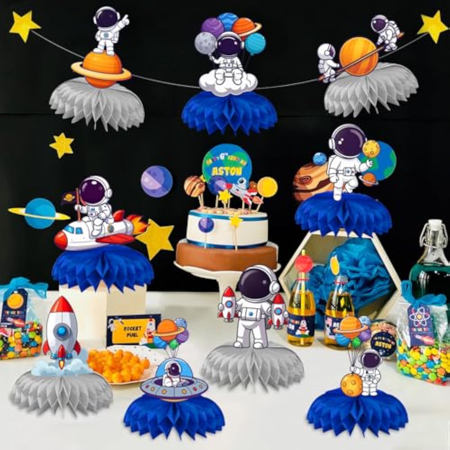 9 Pcs Space Birthday Decorations Space Centerpieces For Tables Space Themed Party Decorations Space Party Favors