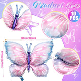 Butterfly Balloons, 10 Pcs 40 Inch Blue Pink Foil Mylar Balloons Favors Butterfly Themed Party Wedding Birthday Baby Shower Decorations