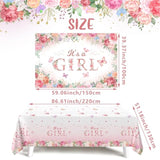 Baby Shower Decoration For Girl - 118Pcs Pink Floral Balloon Box, Rose Gold Balloons Arch Kit With Butterfly Sticker, It'S A Girl Backdrop And Tableclose For Baby In Bloom Baby Shower Decor