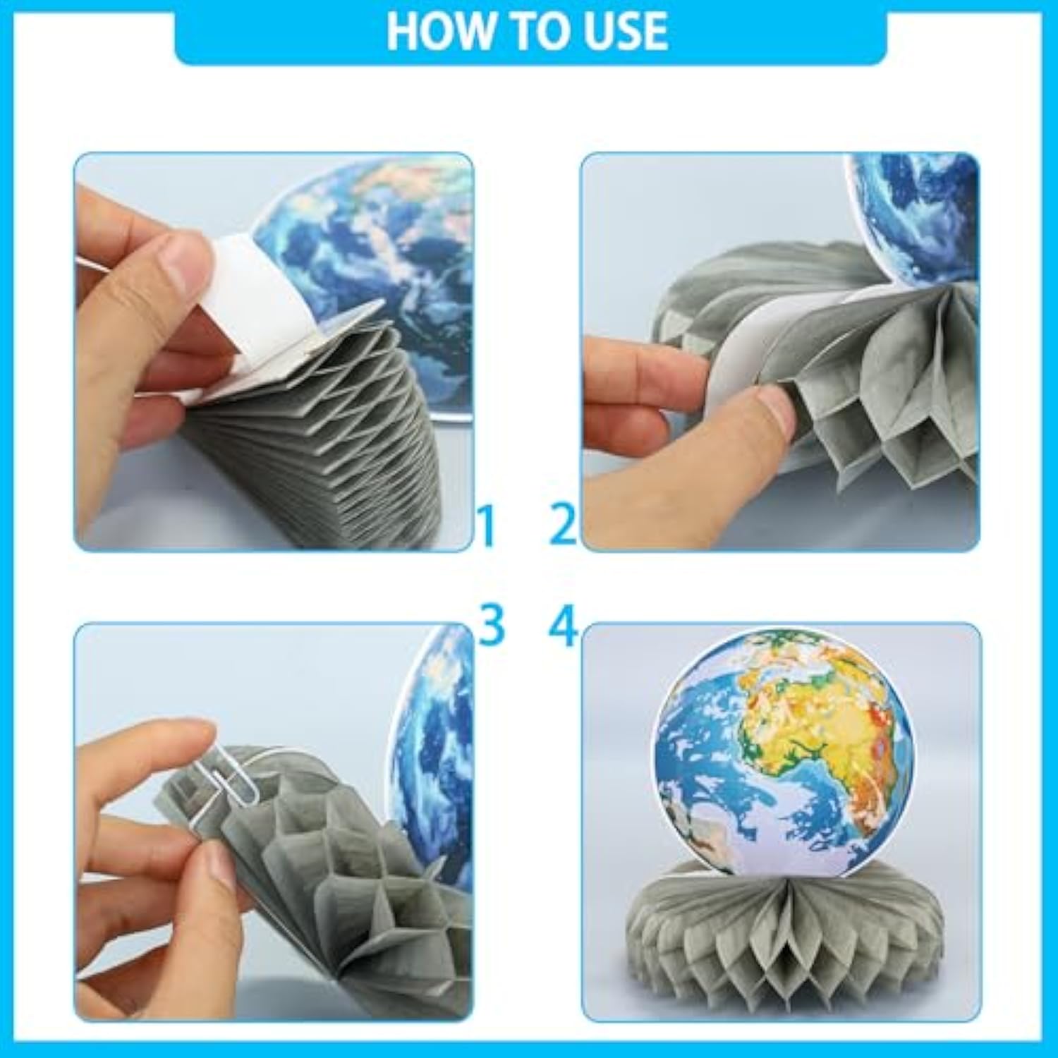 9pcs Outer Space Birthday Honeycomb Centerpieces - Galaxy & Astronaut Decor