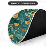 Round Mouse Pad With Stitched Edge Premium-Textured Waterproof Non-Slip Rubber Base Desktop Protection Mat Diameter 8.7 Inches, Beautiful Flowers