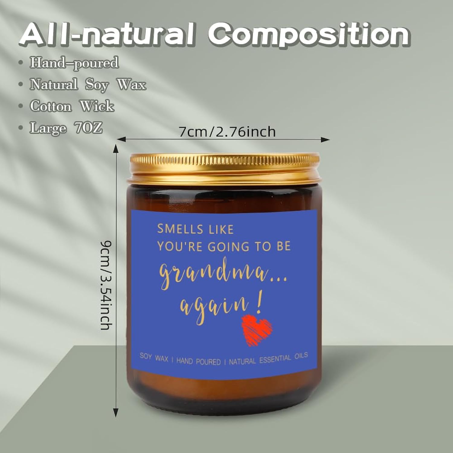 Pregnant Announcement Gifts Baby Reveal Gift For New Grandma Handmade Cute 7Oz Soy Wax Lavender Candle Christmas Gifts For New Grandma To Be Grandparents Grandmother Mom Mother In Law