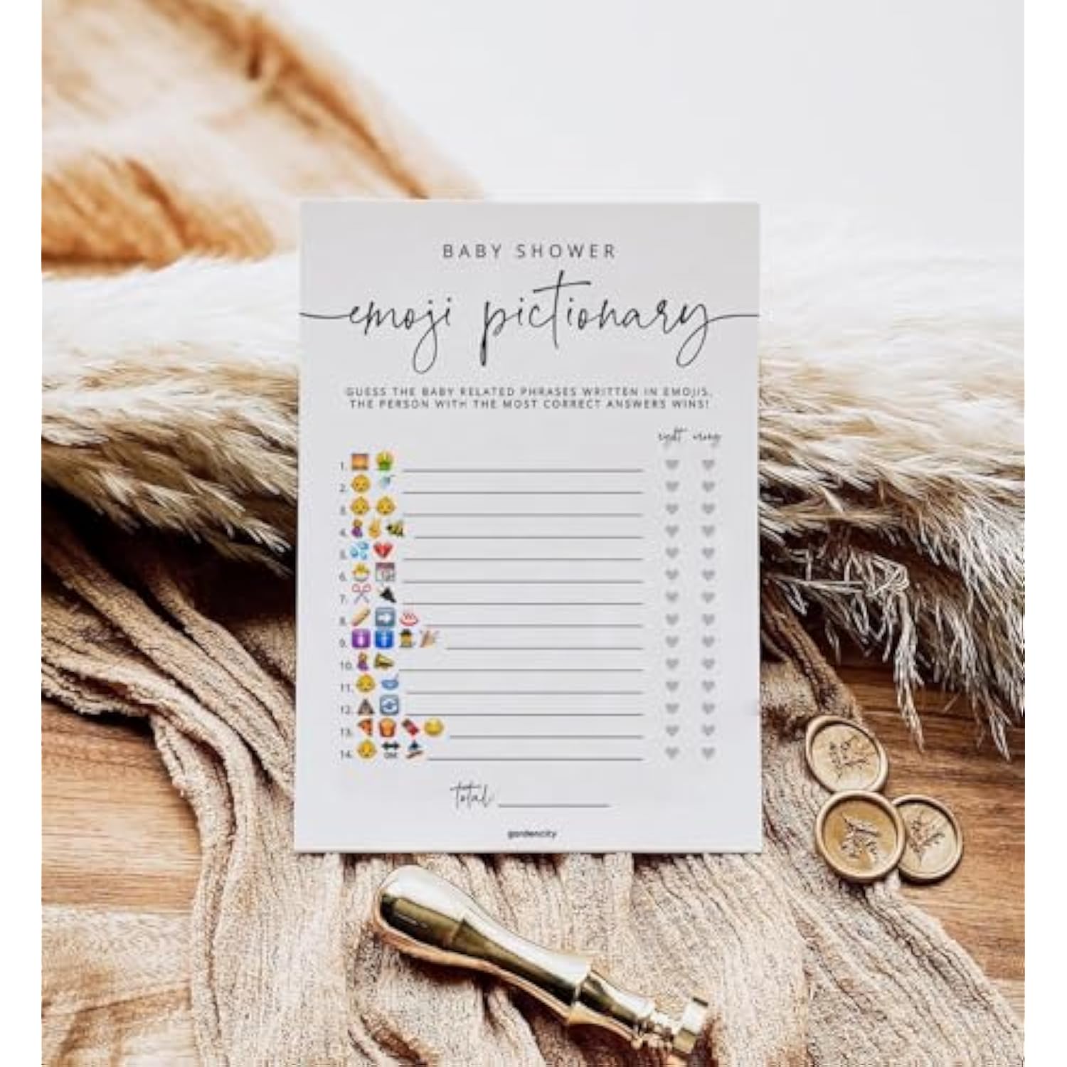 Baby Shower Emoji Pictionary Game, Baby Shower Games For Boy Or Girl, 50 Cards, Minimalist