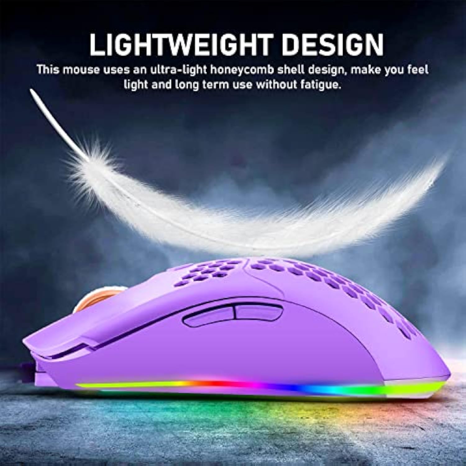 Wired Lightweight Gaming Mouse,6 Rgb Backlit Mouse With 7 Buttons Programmable Driver,6400Dpi Computer Mouse