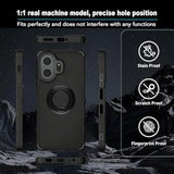 TCL NxtPaper 70 Pro 5G Phone Case Cover with Tempered Glass Screen Protector, 2MM Thickening Super Protection, Ring Support, Black