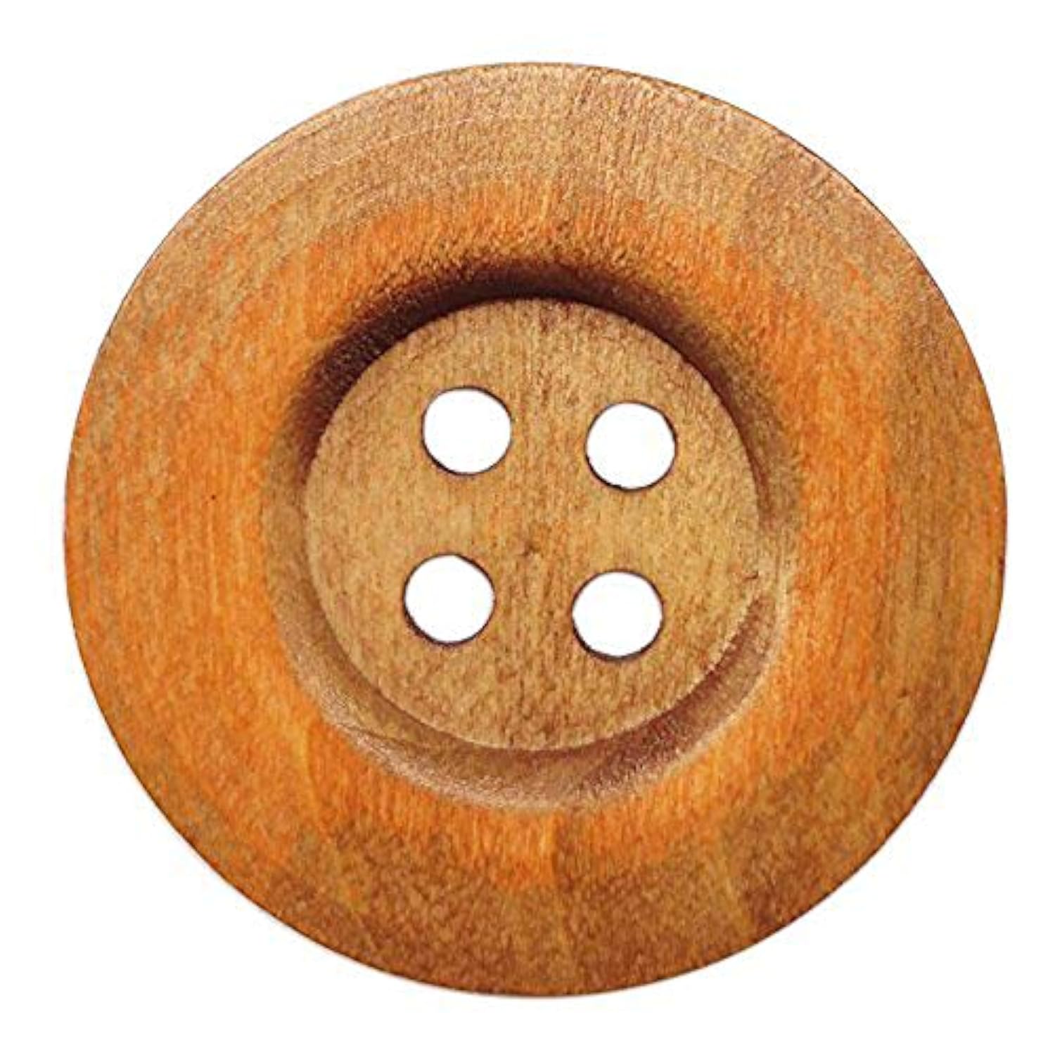 20Pcs Big Size 50Mm 2" Light Brown Round Wood Buttons 4 Holes Craft Se