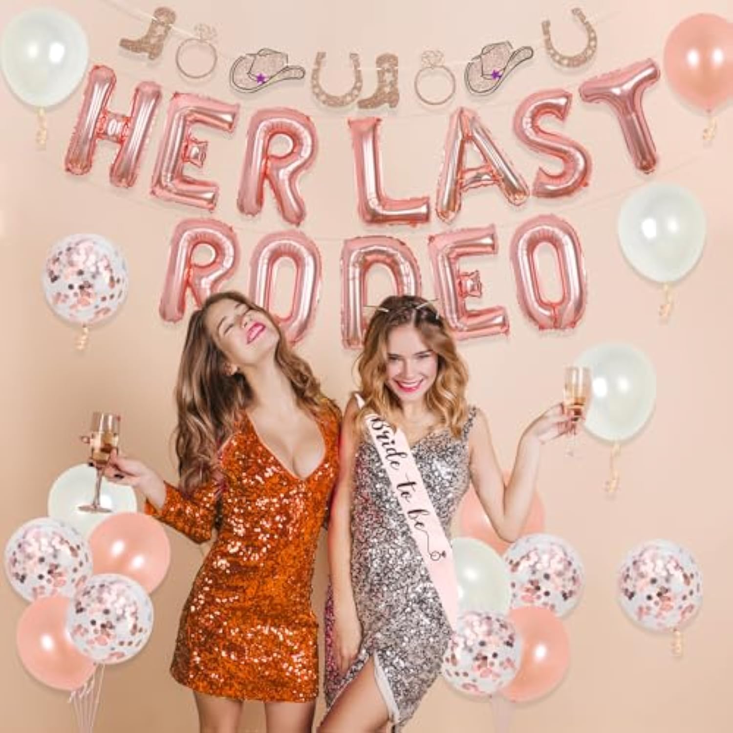 Western Bachelorette Party Decorations Her Last Rodeo Balloons Cowgirl Banner For Bridal Shower Party Supplies