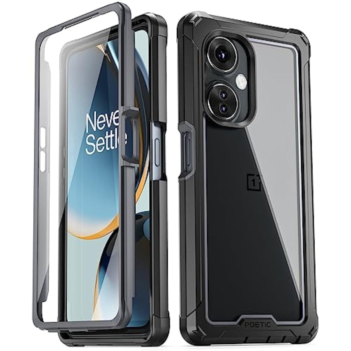 Guardian Case For Oneplus Nord N30 5G, [20Ft Mil-Grade Drop Tested], Full Body Hybrid Shockproof Bumper Cover With Built-In Screen Protector, Black/Clear