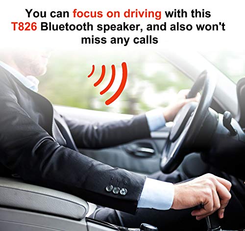 Bluetooth Handsfree Speakerphone for Cell Phone, Wireless Car Kit Music Player Adapter with Back-Clip Portable Bluetooth Speaker for