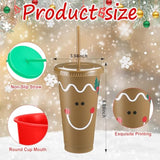 24 Pcs Reusable Christmas Cups Bulk Plastic Coffee Cups Travel Mug 24 Oz 4 Styles Christmas Reusable Tumbler With Lids And Straws For Wine Hot Cold Drinks Xmas Party Supply