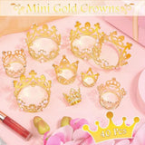 40 Pcs Mini Crowns For Flower Bouquets, Small Gold Crowns For Princess Cake Topper, Crown Decoration For Birthday Wedding Baby Shower Party, 5 Styles