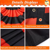 Halloween Flag Bunting 4pcs 3x1.5ft Pleated Banner with Grommets for Indoor Outdoor Decor
