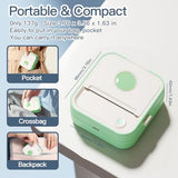 Label Maker Machine, Hd Mini Sticker Printer With 7 Rolls Paper, Portable Thermal Print Pod Supports 12-57Mm Papers, Bluetooth Pocket Printer For Home, Kitchen, School (Green)