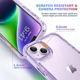 Designed For 14 Case, Full Body Rugged Case With Built-In Touch Sensitive Anti-Scratch Screen Protector, With Camera Lens Protector For 14 6.1" (Clear Purple)