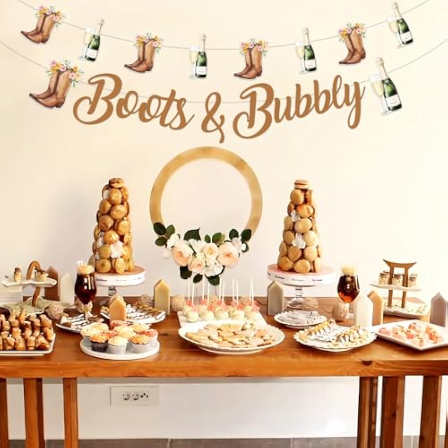 Boots And Bubbly Bridal Shower Decorations, Boots And Bubbly Banner, Boots Champagne Banner, Cowgirl Western Country Wedding Engagement Bachelorette Party Supplies