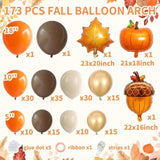 Fall Balloon Arch Kit: Orange Brown White Gold Thanksgiving Decor