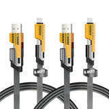 2Pack Multi Usb Charger Cable, 4 In 1 Multiple Fast Charging Cable 6.56Ft/2M With Usb A/Usb C To Usb C/Ip, Data Transfer, Compatible Iphone/Android/Pad/More