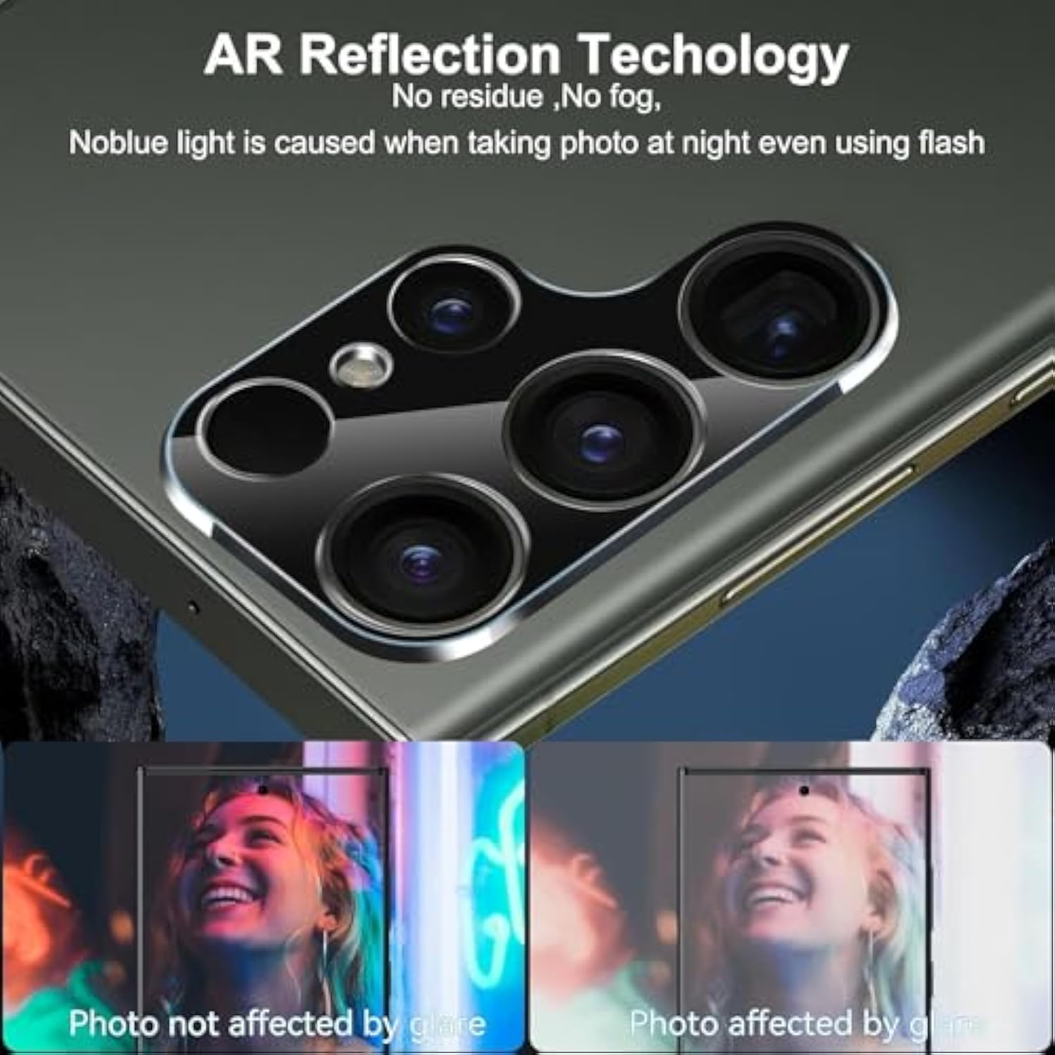 Camera Lens Protector For Samsung Galaxy S25 Ultra(6.9 Inch),9H Hardness Anti Scratch Easy Installation Tempered Glass [3-Packs] - Black