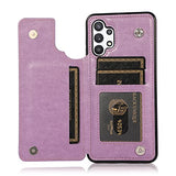 Phone Case For Samsung Galaxy A32 5G 6.5 Inch With Tempered Glass Screen Protector Card Holder Wallet Cover Stand Flip Leather Cell Accessories Glaxay A 32 32A S32 G5 A326U Cases Women Girl Purple