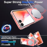 Magnetic For Samsung Galaxy Z Flip7 Case Clear Crystal Glitter, [Compatible With Magsafe] Shockproof Sparkly Flash Cute Women Girls Protective Case For Samsung Z Flip7 5G 6.9”, Glitter Clear