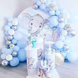 Dusty Blue Balloons Garland Arch Kit-122Pcs Baby Blue Gold White Ballo
