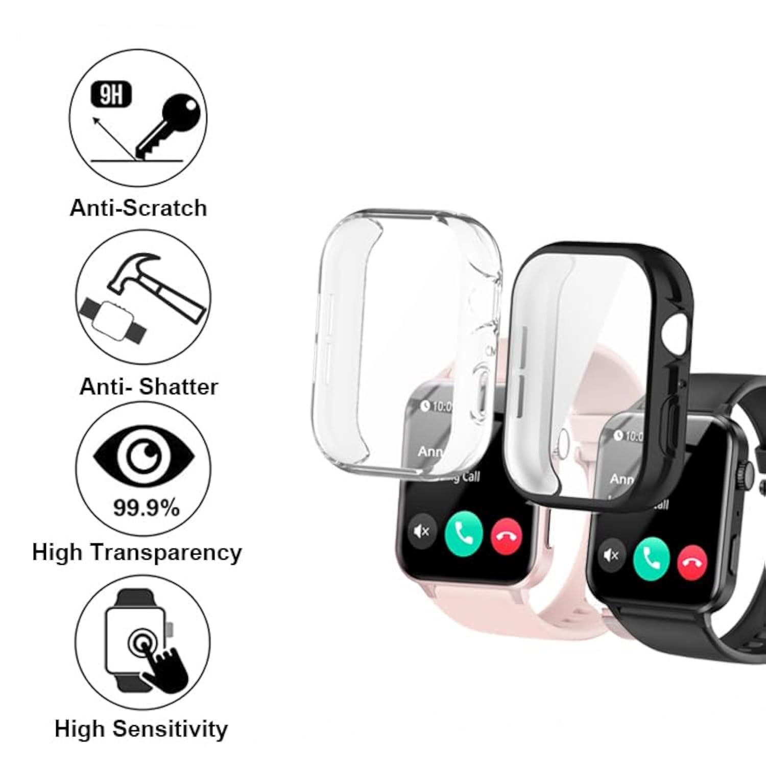 Watch Cases Compatible With Iowodo R30 Pro 1.85” Smart Watch, Tpu Case With Screen Protector, Protecting Watch Body & Screen