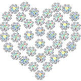 100 Pack 10 Mm Rhinestone Embellishments Flatback Flower Crystal Butto