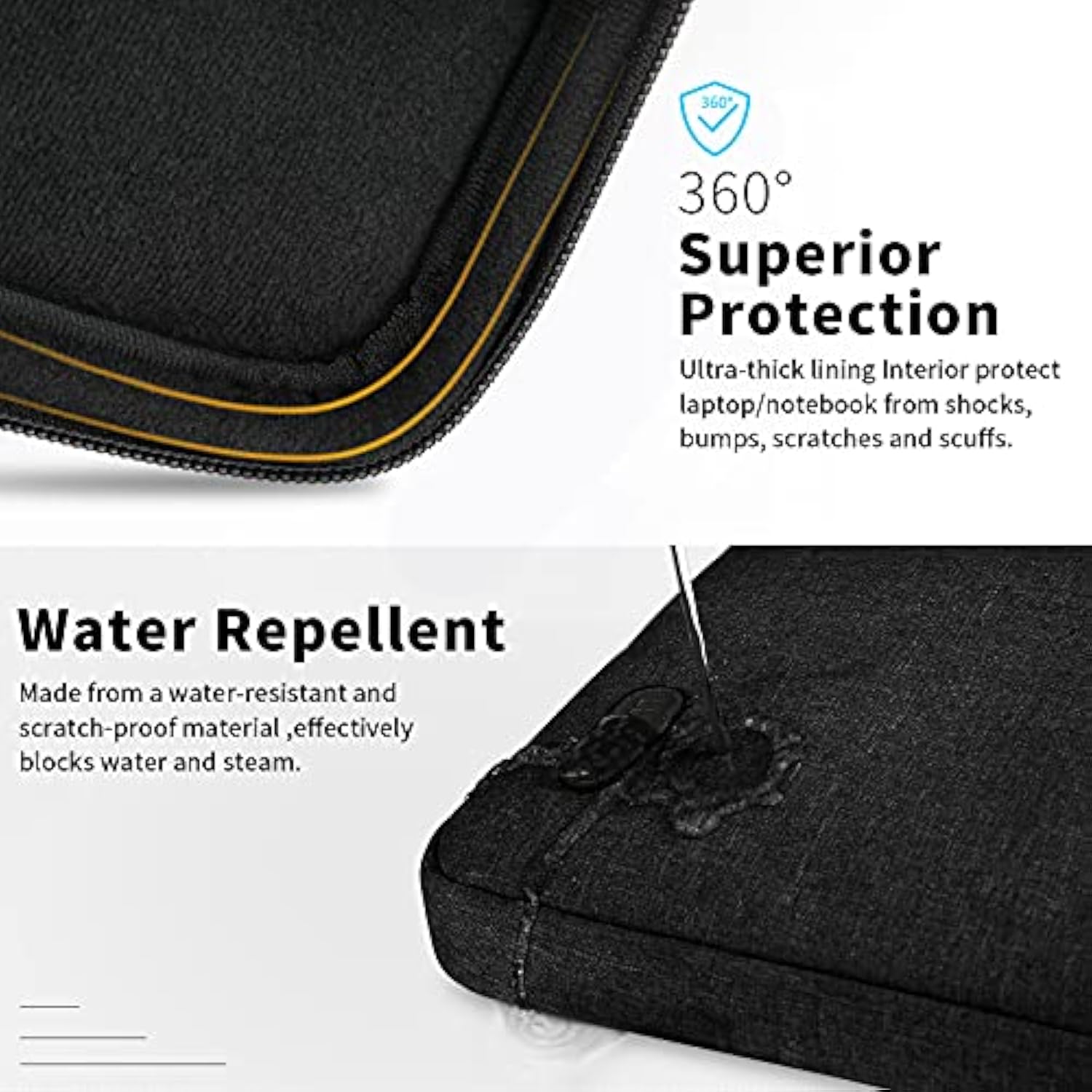 Laptop Sleeve Case 13.3-14 Inch Waterproof Durable Business Computer Carrying Bag Compatible With Macbook Air/Pro Hp/Thinkpad Notebook Protective Tablet Handle Laptop Bag Black