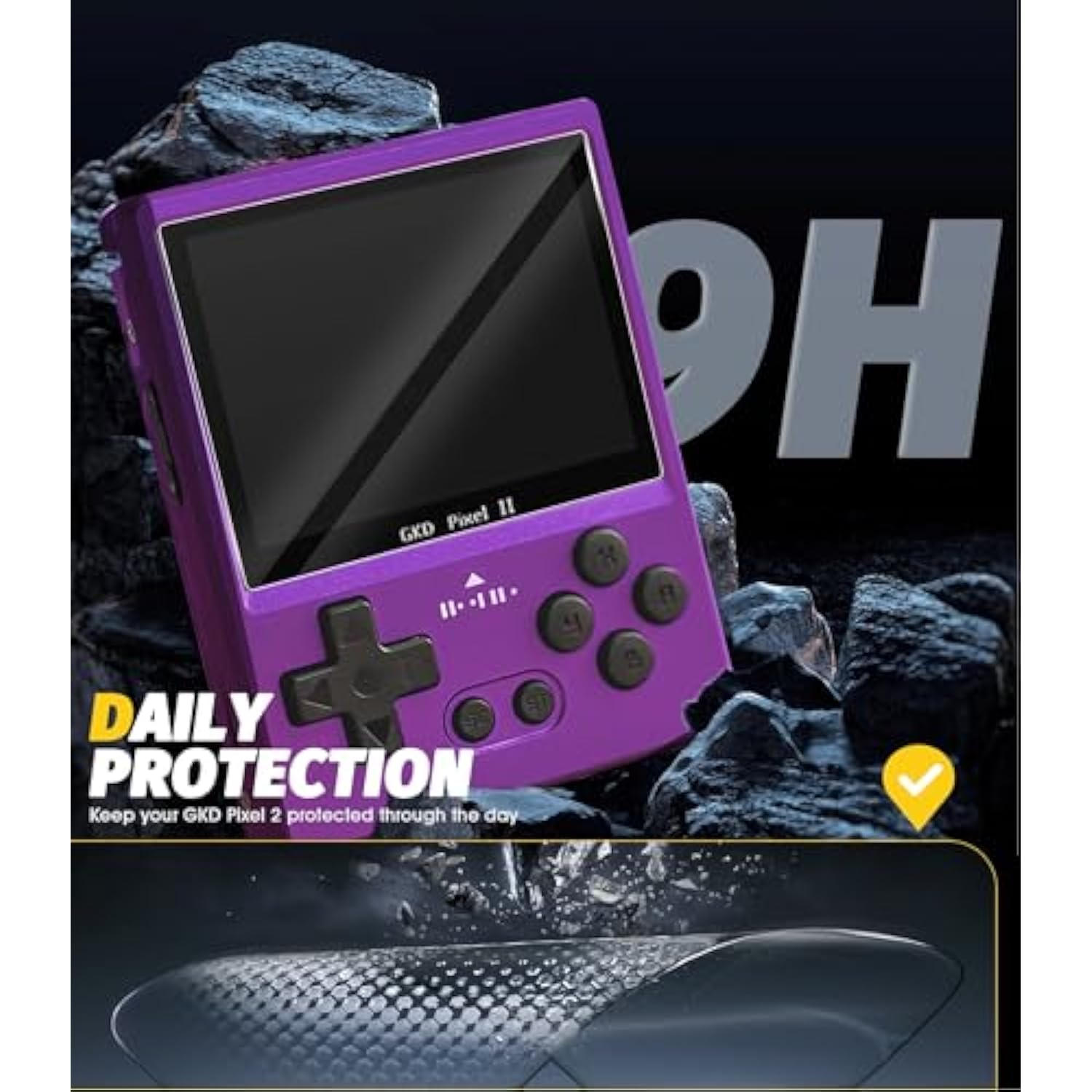 (3 Pack) Tempered Glass Screen Protector Compatible For Gkd Pixel 2 Handheld Game Console, 9 Hardness High Definition Anti-Scratch Bubble-Free (Not For Gkd Pixel 1St Gen)