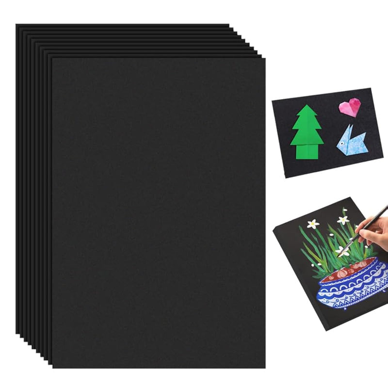 50 Sheets Black Cardstock Paper, 230G Thick Paper Cardstock Blank Heavy Cards