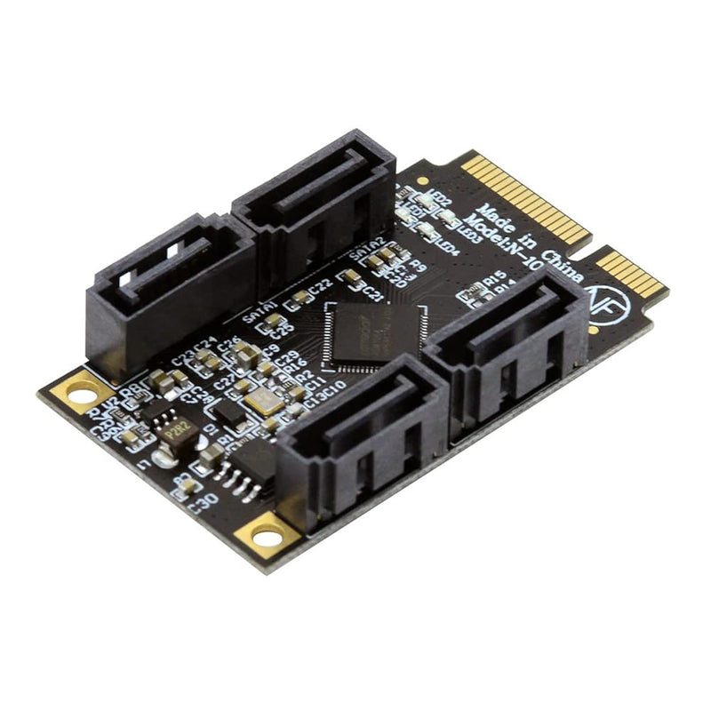 cablecc Mini PCI-E PCI Express to 6Gbps Four Ports SATA 3.0 Adapter Converter