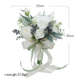 Wedding Bouquets For Bride, White Rose Artificial Flowers Bridal Bridesmaid Bouquets Wedding Romantic Bridal Bouquet For Wedding Ceremony Anniversary Bridal Shower Home Decor