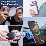 For Iphone 16 Pro Max Case With Adjustable Camera Protector & Screen Protector,[Compatible With Magsafe] [Military Grade Protection] Shockproof Phone Case For Iphone 16 Pro Max,Purple