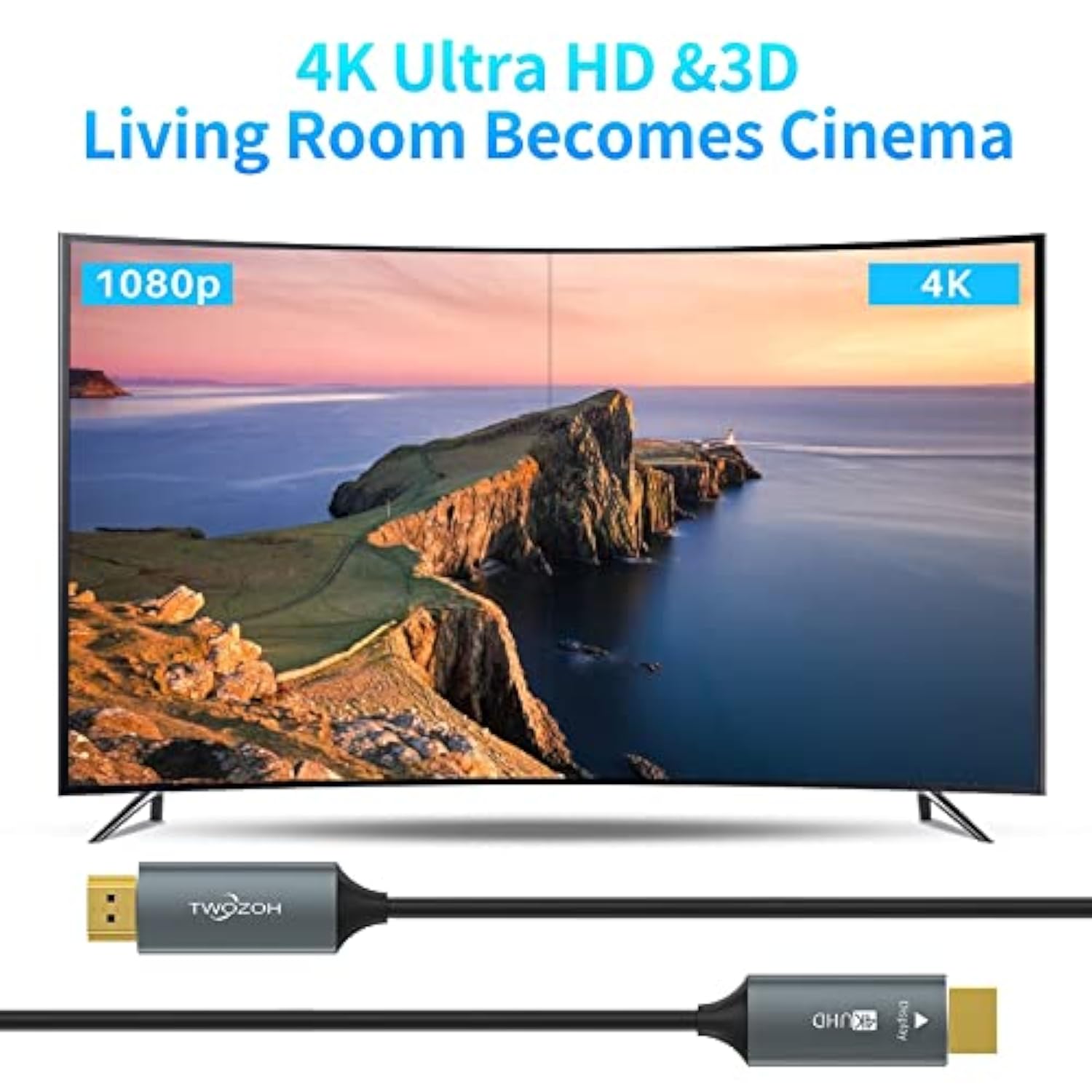 Fiber Optic Hdmi Cable 165Ft, Long 4K Fiber Hdmi To Hdmi Cable 4K/60Hz (4:4:4