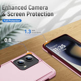 For Motorola Edge 2024 Case, With Hd Screen Protector [Military Grade Drop Tested] Heavy-Duty Tough Rugged Shockproof Protective Case For Moto Edge 2024, Pink