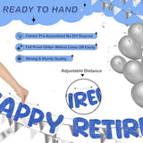 Pre Strung Happy Retirement Banner Glitter Sign, Navy Blue