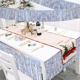 Laser Silver Birthday Decorations Tinsel Garland Parade Float Decorations For Trailer 4Pack 12Ft Christmas Party Decor Ceiling Fringe Banner Silver Backdrop For Streamers Party Decorations