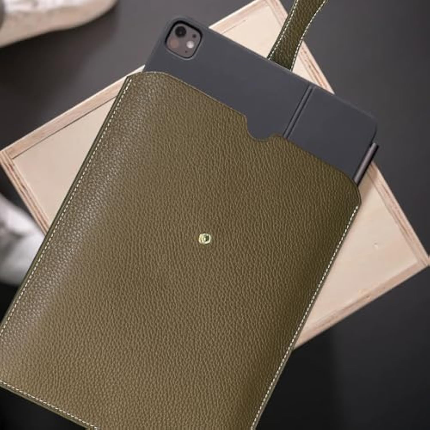 Laptop Sleeve Genuine Leather,Compatible With Ipad Pro 11 Inch, Ipad Air 10.9 Inch M2 2024,Air5/4 2022/2020 Case, Compatible With Ipad 10,Accommodate Magic Keyboard?Galaxy Tab S9/S9 Fe Bag
