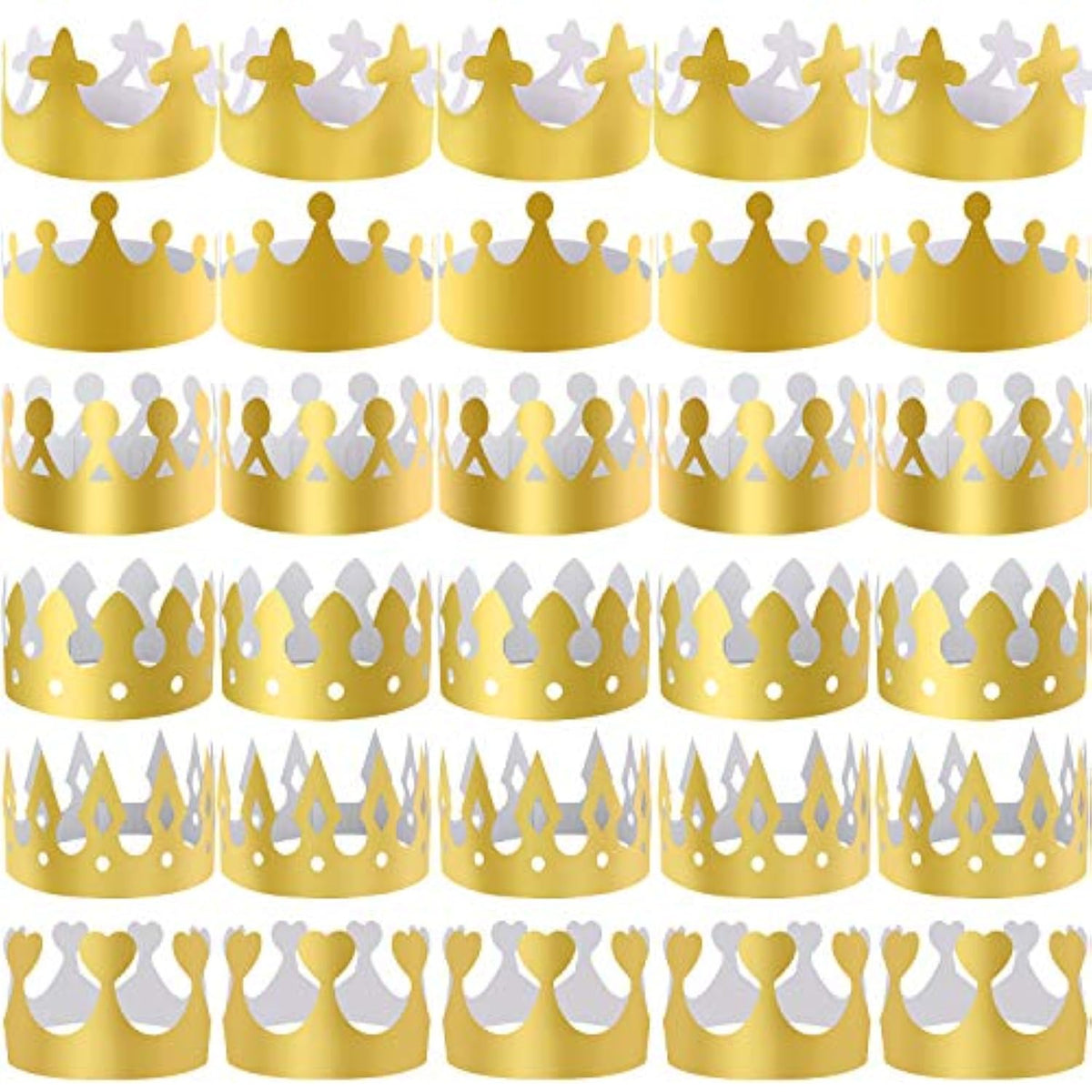 48 Pieces Paper Crowns Gold Paper Party Crown Hats King Crown For Kids And Adults