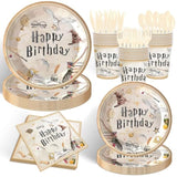 140Pcs Birthday Party Paper Plates Napkins Birthday Party Supplies Paper Cups Dessert Plates Kids Boys Birthday Decorations Set For 20 Guests