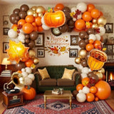Fall Balloon Arch Kit: Orange Brown White Gold Thanksgiving Decor