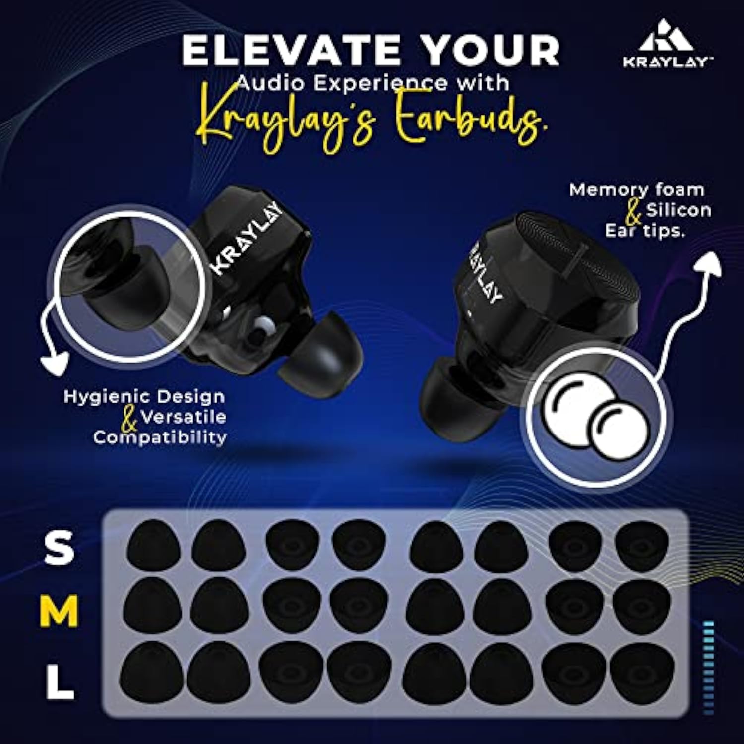 Wireless Earbuds | Bluetooth 5.3 Earbuds With 40H Playtime | Ipx7 Waterproof | Memory Foam Ear Tips | Ear Phones With Cable | Won'T Fall Out |Black| Gaming Ear Tips.