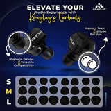 Wireless Earbuds | Bluetooth 5.3 Earbuds With 40H Playtime | Ipx7 Waterproof | Memory Foam Ear Tips | Ear Phones With Cable | Won'T Fall Out |Black| Gaming Ear Tips.