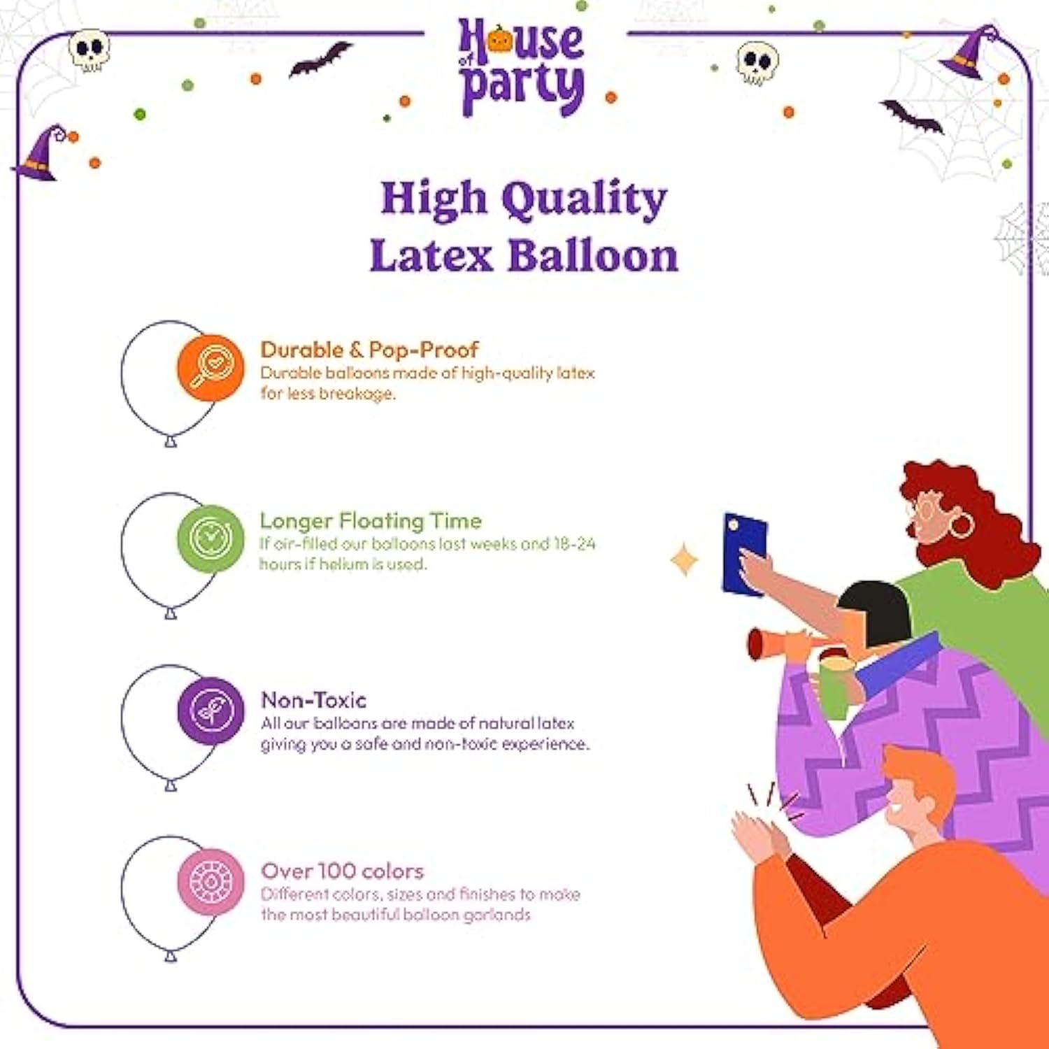 80Pc Halloween Balloon Arch Kit – Garland with BOO Foil Balloon & Spider Web