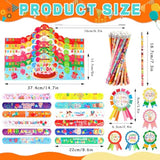 144 Pcs Birthday Crowns For Kids Classroom Include 36 Colorful Birthday Paper Hats With Elastic Band 36 Badge Stickers 36 Slap Bracelets And 36 Pencils For Classroom School Party Supplies