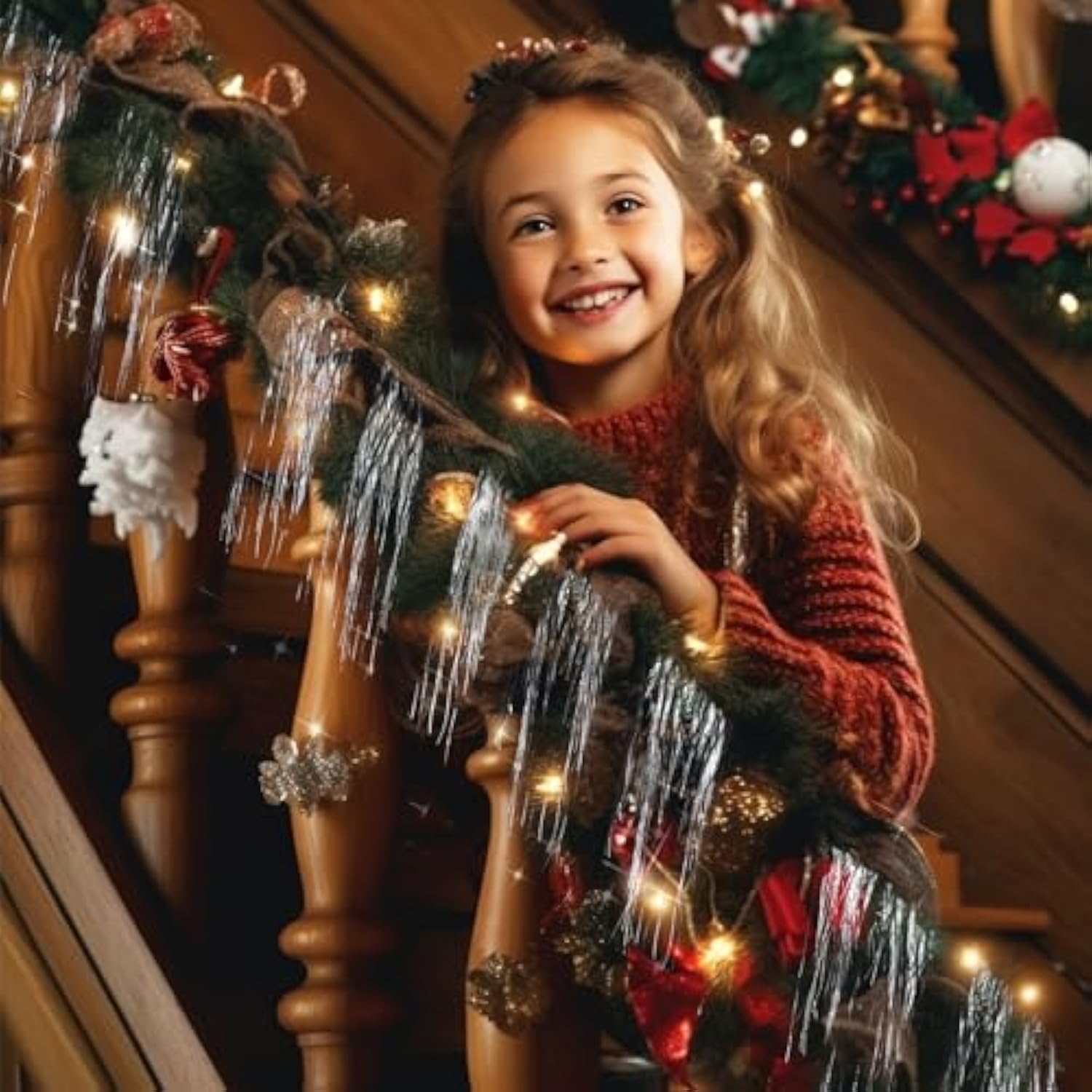Tinsel Icicles- 5000 Strands 19" Icicle Tinsel Strands For Christmas Tree- Shiny Foil Fringes Tinsel Christmas Tree Decorations For Xmas Tree Holiday Decor Birthday Wedding Party Supplies, Silver