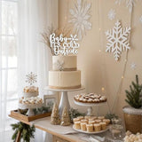 Gray Snowflake Cake Topper for Winter Baby Shower & New Year