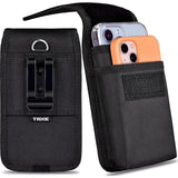Heavy-Duty Dual Phone Holster Compatible with iPhone/ Galaxy/Google Pixel & Moto G Power - Secure Fit with Military-Grade Large Belt Clip,