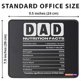 Dad Nutrition Facts Mousepad Gifts From Daughter Dad Mouse Mat Gifts For Dad Fathers Day Mousemat Gifts From Daughter, Son, Kids Mouse Pad 9.5 Inches